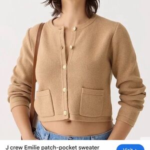 J Crew Emilie Patch Pocket Sweater Jacket